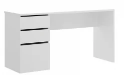 Bureau Réversible coloris blanc brillant - Longueur 139 x Profondeur 60 x Hauteur 75 cm