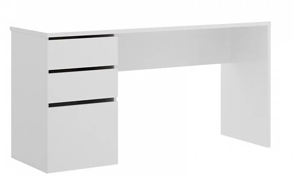Bureau Réversible coloris blanc brillant - Longueur 139 x Profondeur 60 x Hauteur 75 cm