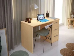 Bureau SAME 3 tiroirs 110x56x74 cm hêtre TALESA