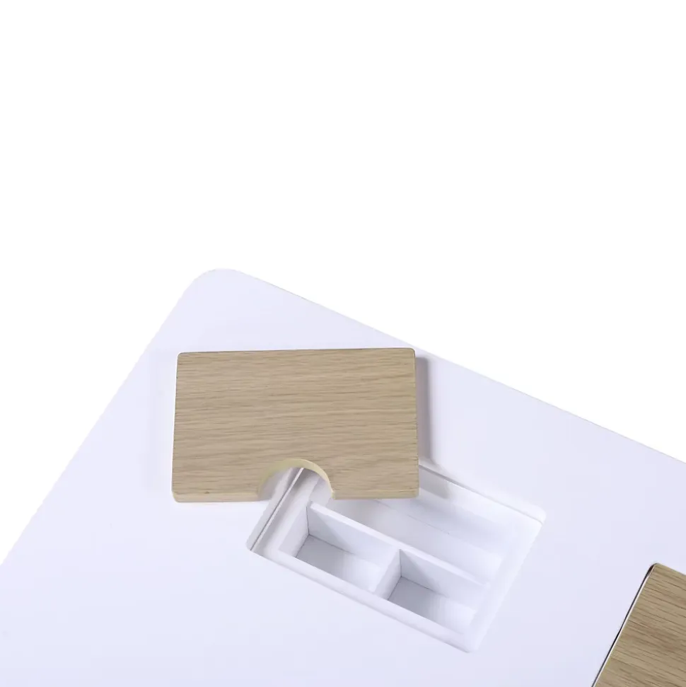 Bureau scandinave blanc et effet bois l. 120 cm Homesight Mobox