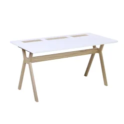 Bureau scandinave blanc et effet bois l. 150 cm Homesight Mobox