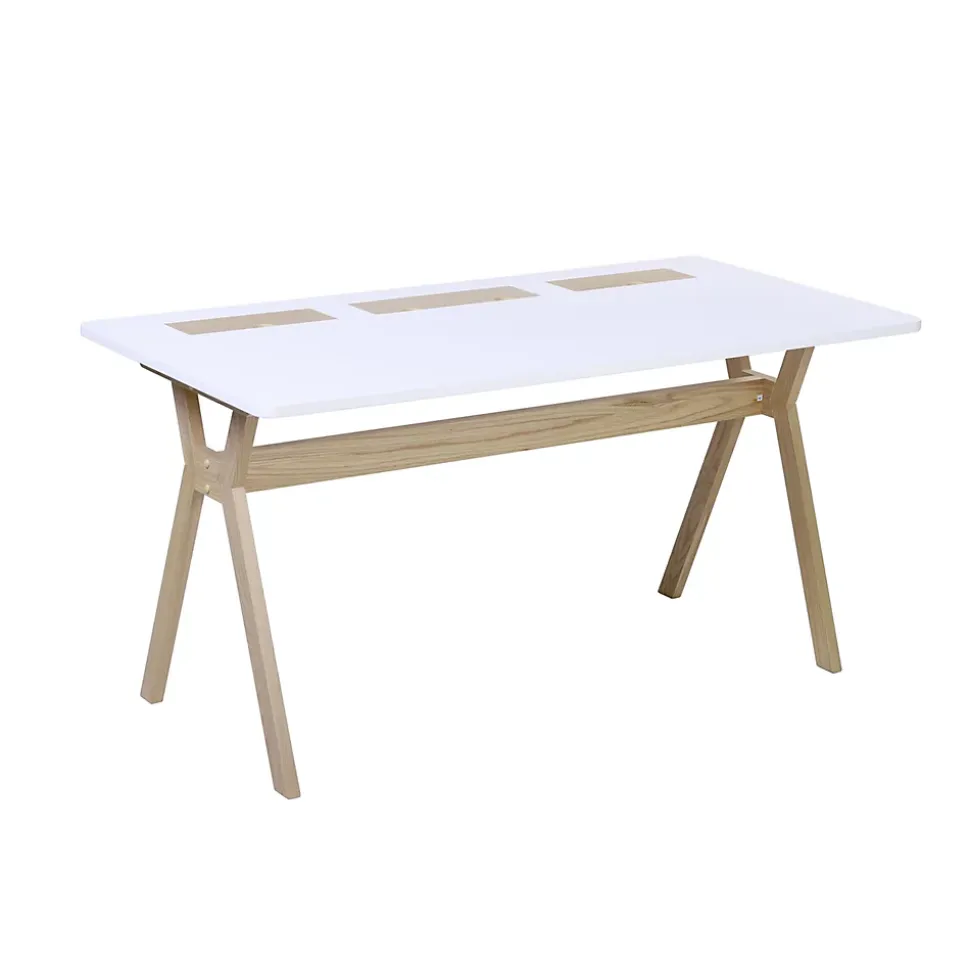 Bureau scandinave blanc et effet bois l. 150 cm Homesight Mobox