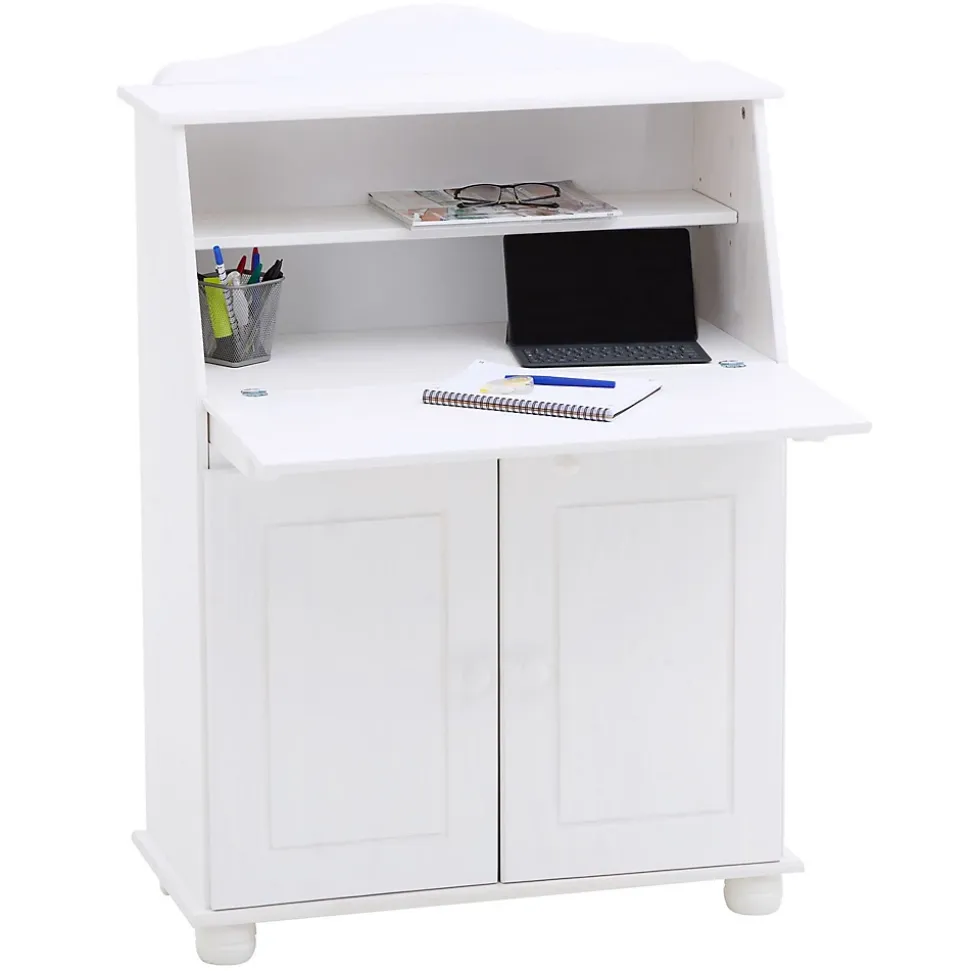 Bureau secrétaire DAVID, lasuré blanc