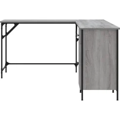 Bureau sonoma gris 141x141x75 cm bois d'ingénierie vidaXL