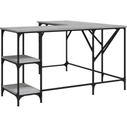 Bureau sonoma gris 139x139x75 cm bois d'ingénierie vidaXL
