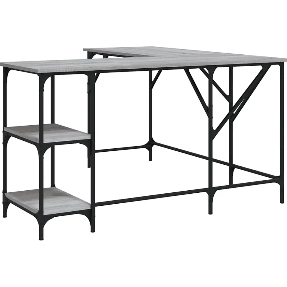Bureau sonoma gris 139x139x75 cm bois d'ingénierie vidaXL