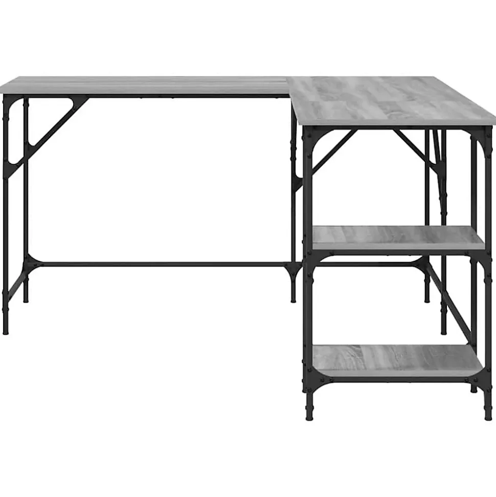 Bureau sonoma gris 139x139x75 cm bois d'ingénierie vidaXL