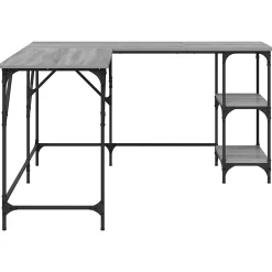 Bureau sonoma gris 139x139x75 cm bois d'ingénierie vidaXL