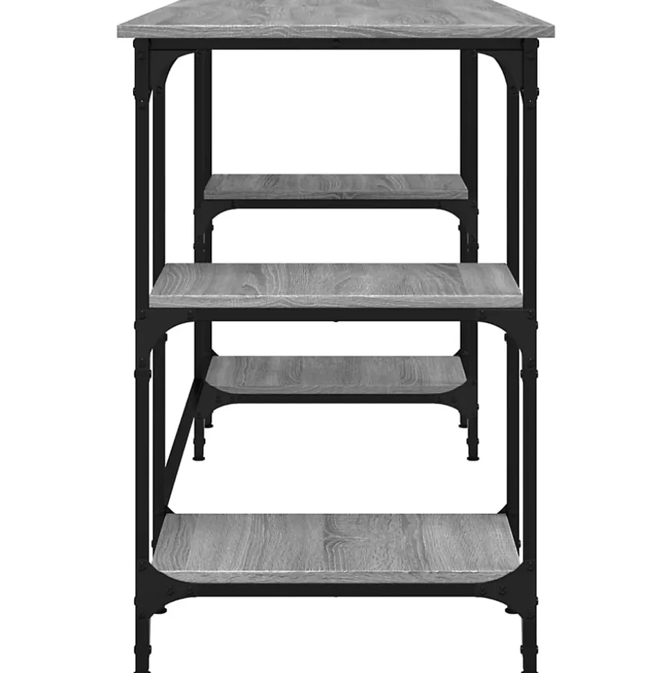 Bureau sonoma gris 140x50x75 cm métal et bois d'ingénierie vidaXL