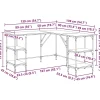 Bureau sonoma gris 139x139x75 cm bois d'ingénierie vidaXL