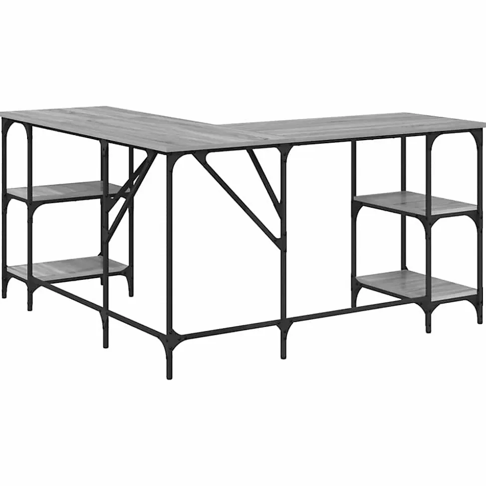Bureau sonoma gris 139x139x75 cm bois d'ingénierie vidaXL