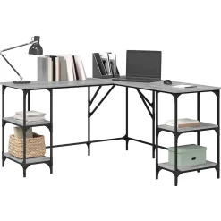 Bureau sonoma gris 139x139x75 cm bois d'ingénierie vidaXL