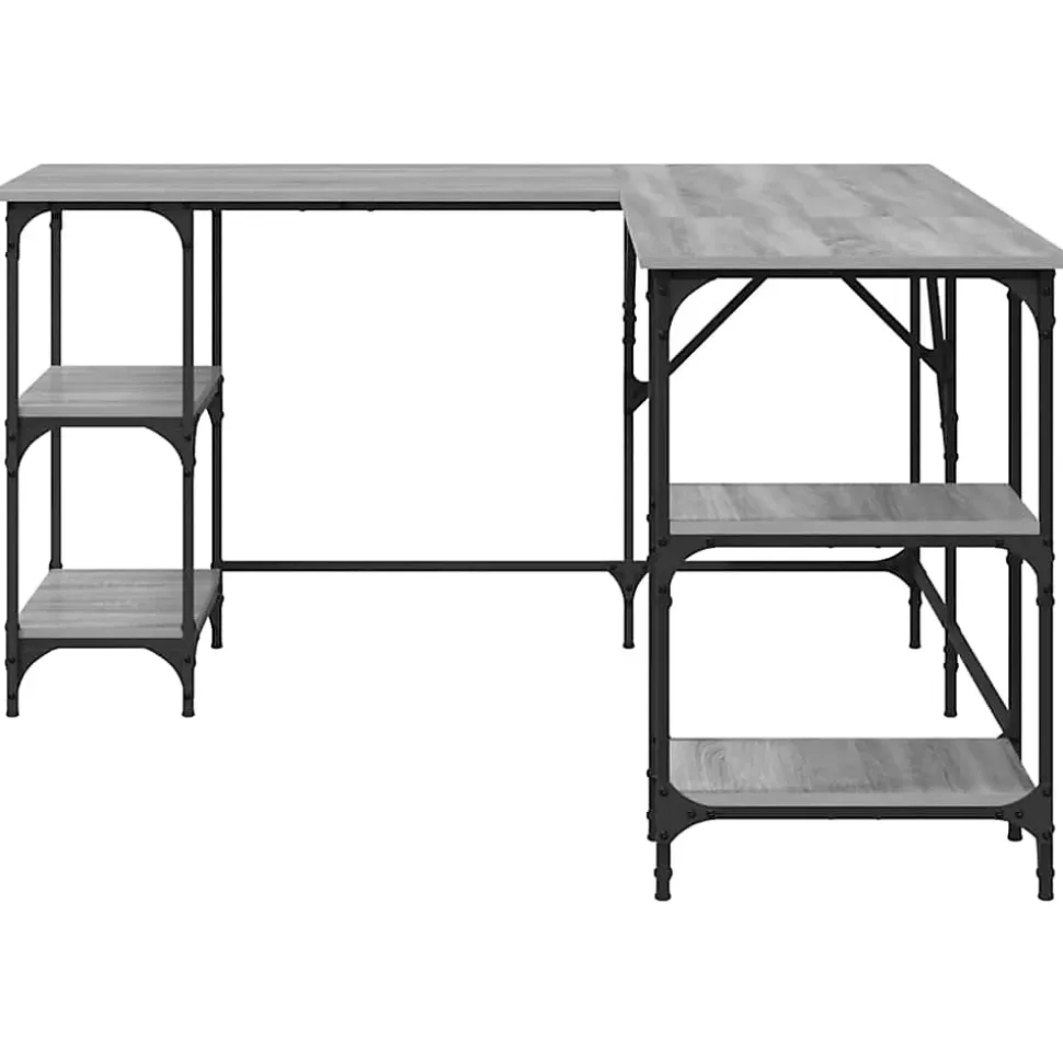 Bureau sonoma gris 139x139x75 cm bois d'ingénierie vidaXL