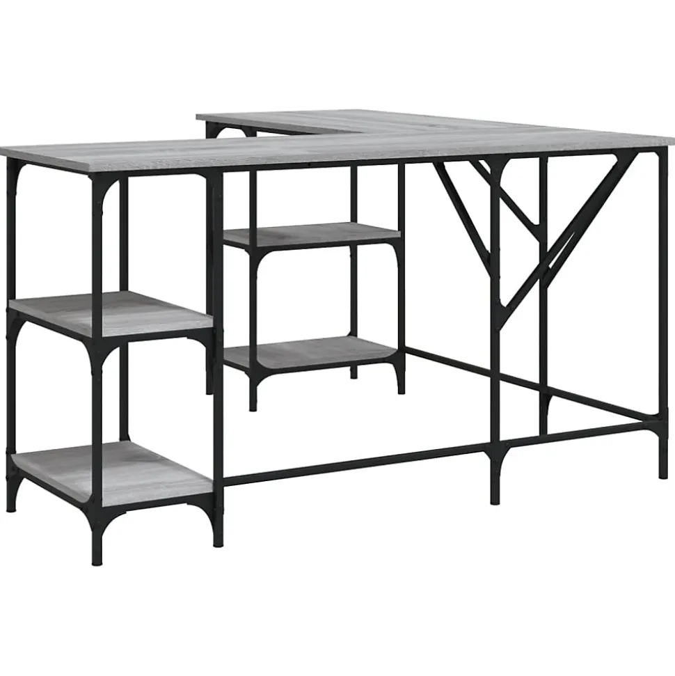 Bureau sonoma gris 139x139x75 cm bois d'ingénierie vidaXL