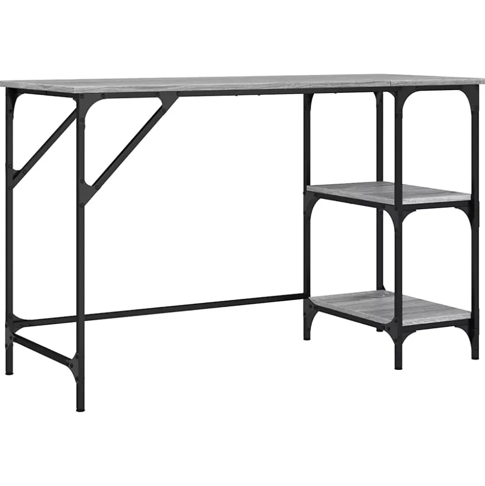 Bureau sonoma gris 120x50x75 cm métal et bois d'ingénierie vidaXL