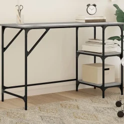 Bureau sonoma gris 120x50x75 cm métal et bois d'ingénierie vidaXL