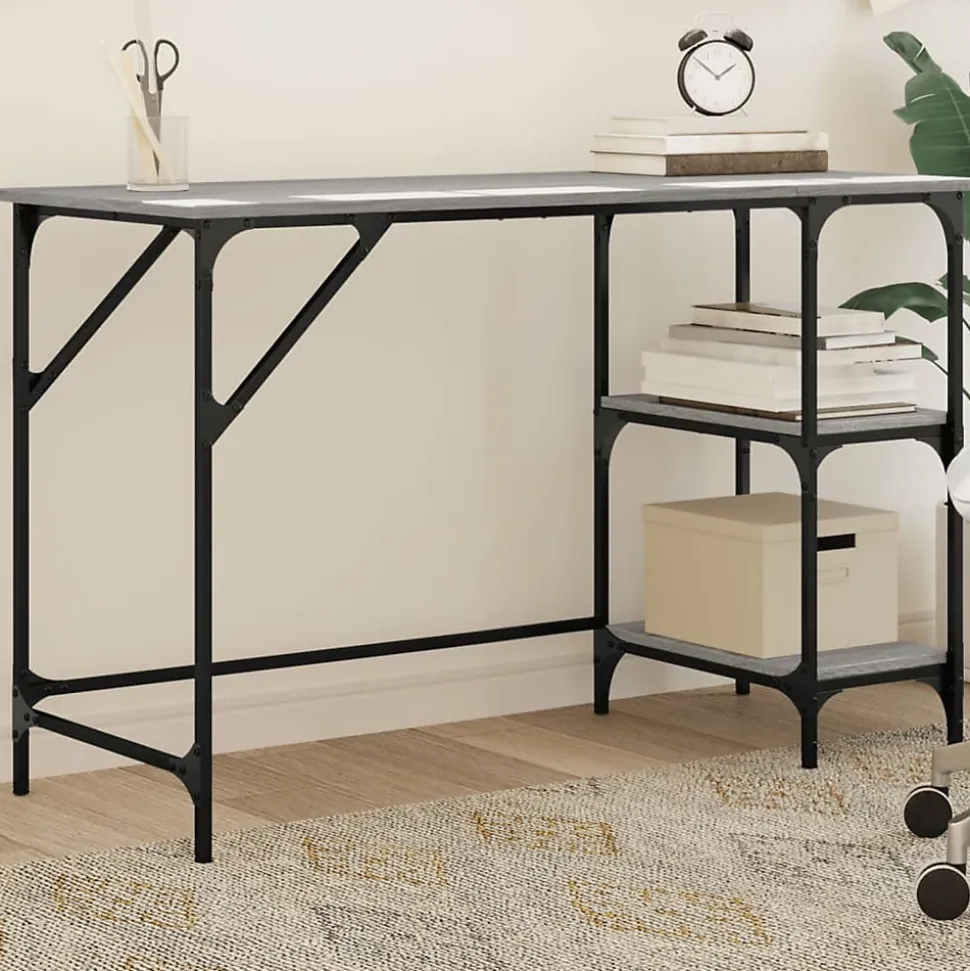 Bureau sonoma gris 120x50x75 cm métal et bois d'ingénierie vidaXL