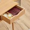 Bureau STEFANO en pin massif avec 2 tiroirs et 1 niche lasuré brun