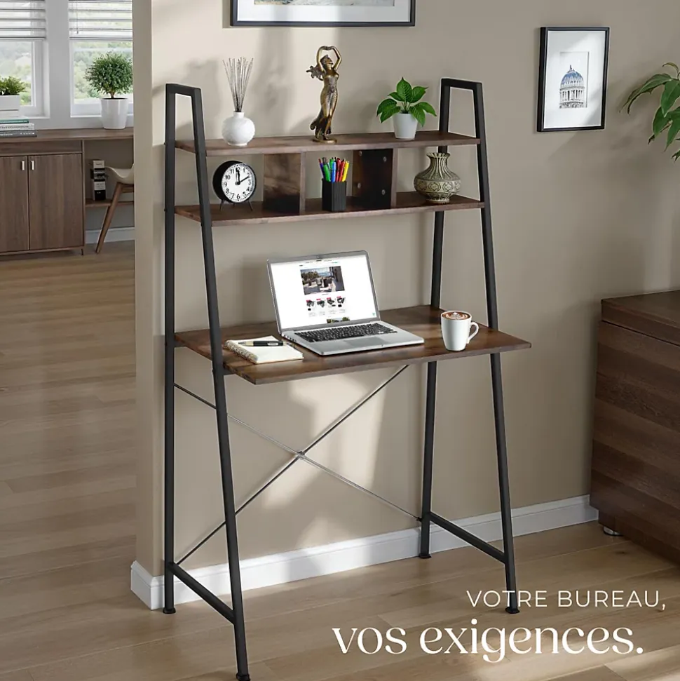 Bureau Style industriel 3 Compartiments de rangement