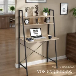Bureau Style industriel 3 Compartiments de rangement