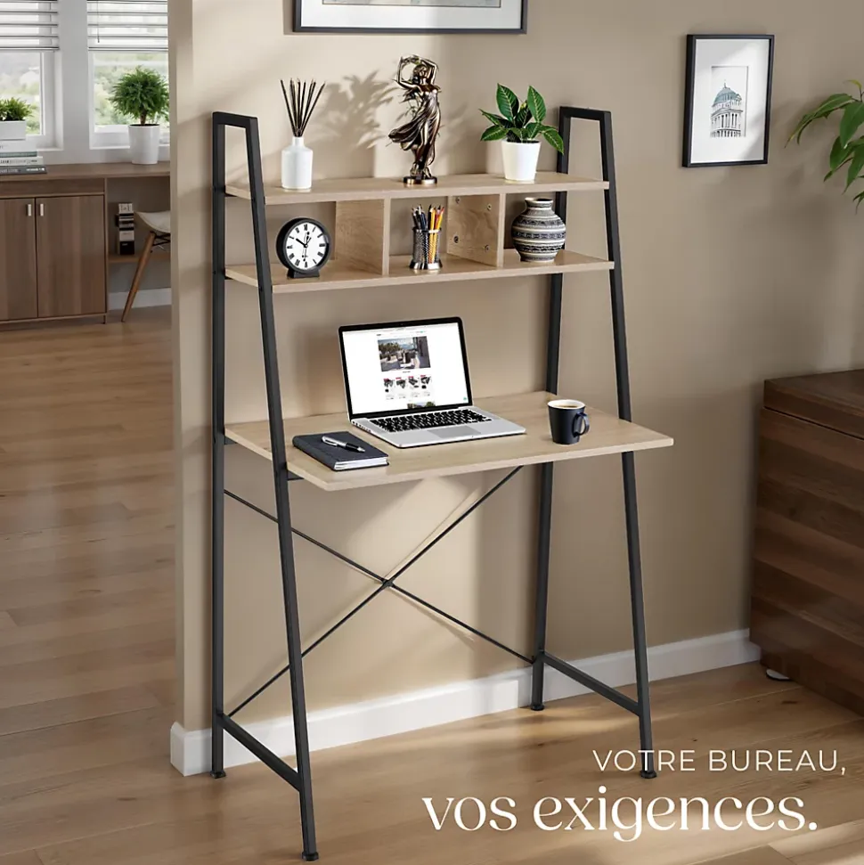 Bureau Style industriel 3 Compartiments de rangement