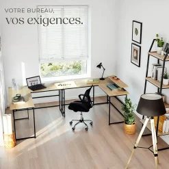 Bureau Style industriel avec Fixation du moniteur coulissant