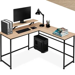 Bureau Style industriel avec Fixation du moniteur coulissant