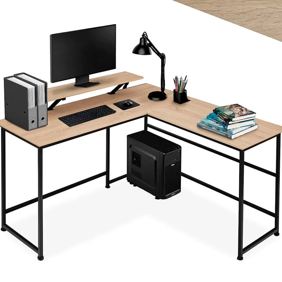 Bureau Style industriel avec Fixation du moniteur coulissant