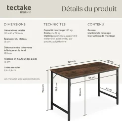 Bureau Style industriel Grand espace pour les jambes