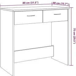 Bureau style vieux bois 80x40x75 cm bois d'ingénierie vidaXL