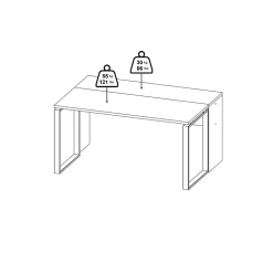Bureau Timothee, Pupitre polyvalent, Table de bureau pour PC, Plan de travail, 60x0 h76 cm, Chêne et Gris
