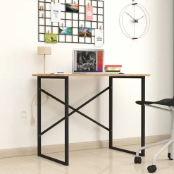 Bureau Tjeldsund 74 x 90 x 60 cm effet chêne anthracite en.casa