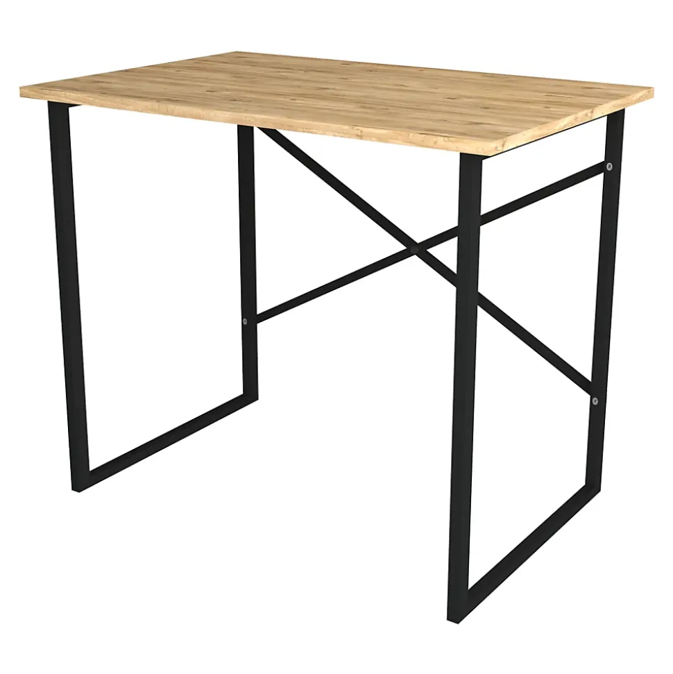 Bureau Tjeldsund 74 x 90 x 60 cm effet chêne anthracite en.casa
