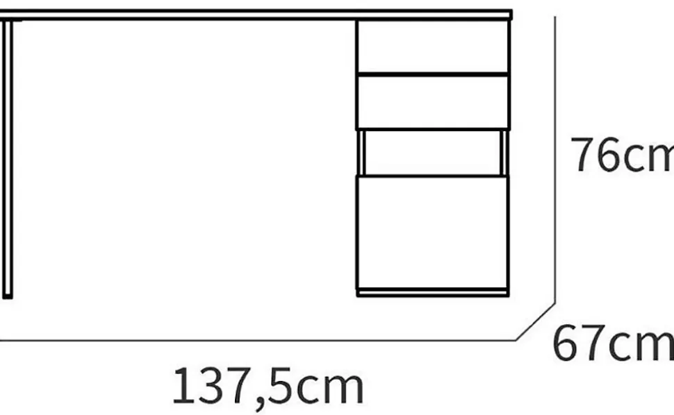 Bureau,table de travail en aggloméré finition gris foncé avec pied en métal noir-Longueur 137.5 x Profondeur 67 x Hauteur 76 cm