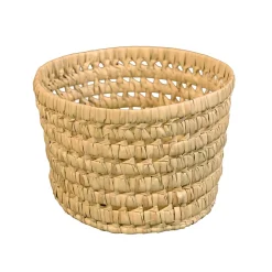 Cache pot feuilles de palmier (15 cm - Naturel)