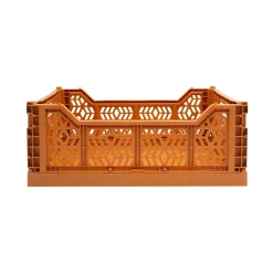 Cagette plastique recyclé pliable terracotta taille M