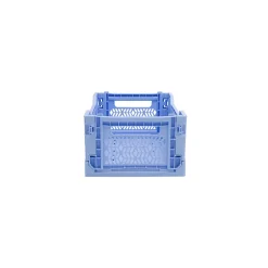 Cagette plastique recyclé pliable bleu taille S