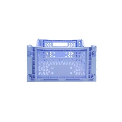 Cagette plastique recyclé pliable bleu taille M