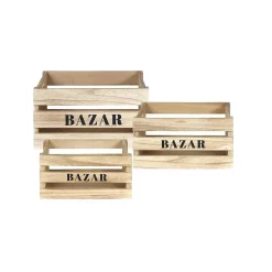 Cagettes en bois Bazar (Lot de 3)
