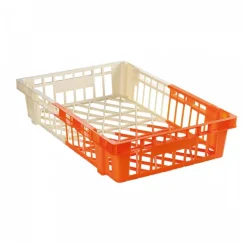 Caisse à viennoiseries bicolore 20 L - ivoire/orange