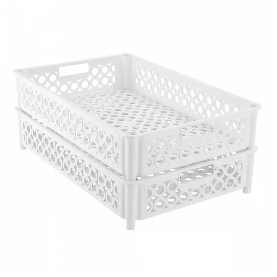 Caisse ajourée 590 x 385 x 120 mm 22 L - blanc