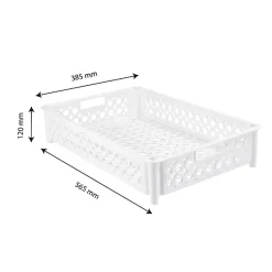 Caisse ajourée 590 x 385 x 120 mm 22 L - blanc
