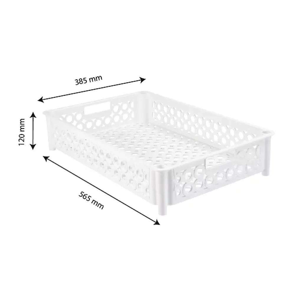 Caisse ajourée 590 x 385 x 120 mm 22 L - blanc