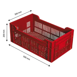 Caisse ajourée 500 x 300 x 200 mm 20 L - brique