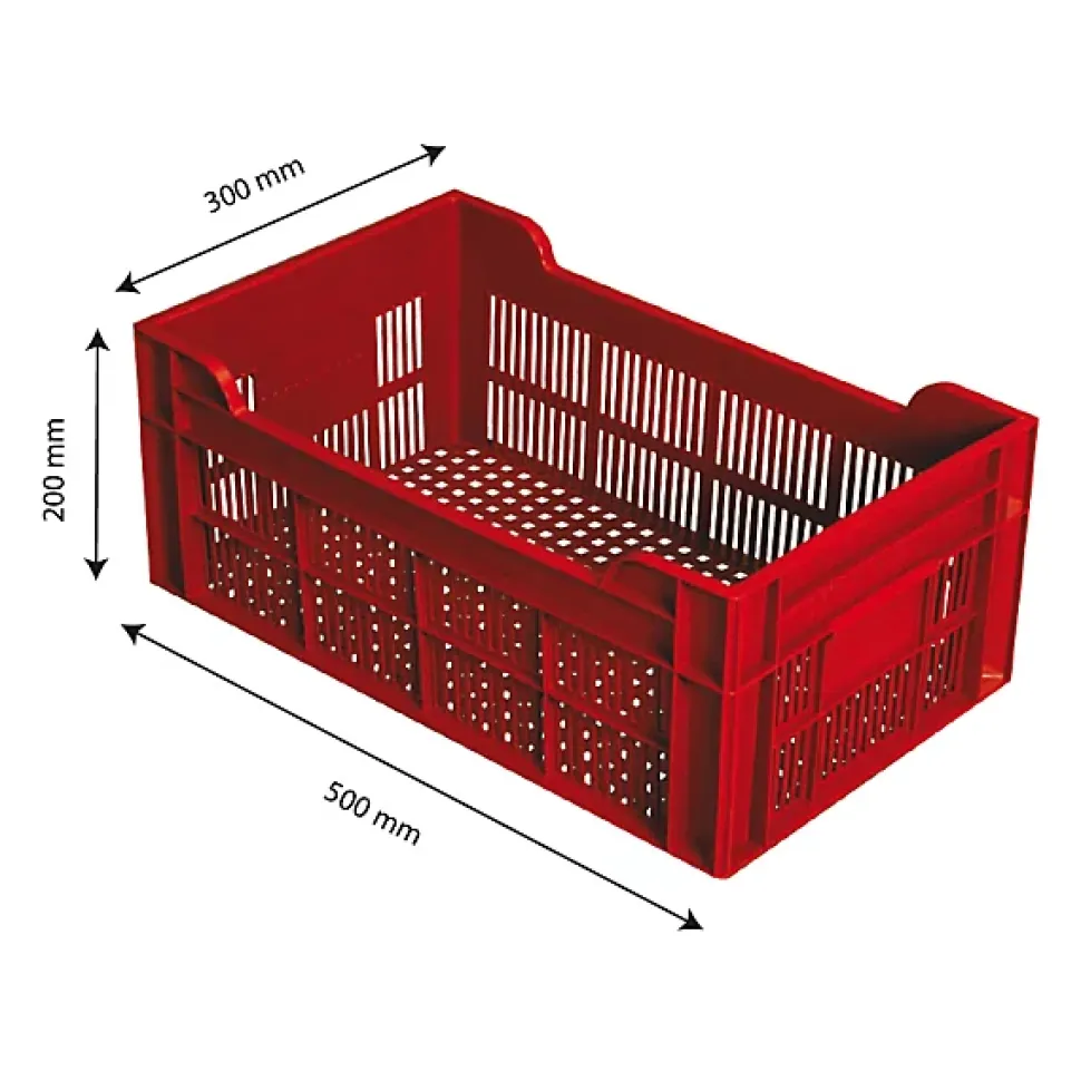 Caisse ajourée 500 x 300 x 200 mm 20 L - brique