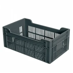 Caisse ajourée 500 x 300 x 200 mm 20 L - gris