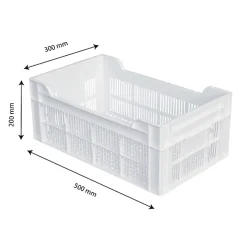 Caisse ajourée 500 x 300 x 200 mm 20 L - blanc
