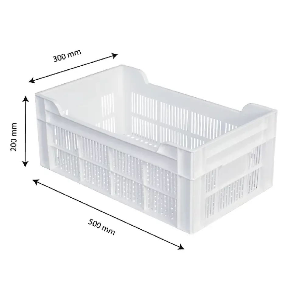 Caisse ajourée 500 x 300 x 200 mm 20 L - blanc