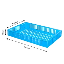 Caisse ajourée 600 x 400 x 90 mm 15 L - bleu