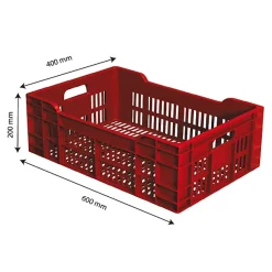 Caisse ajourée 600 x 400 x 200 mm 40 L - brique